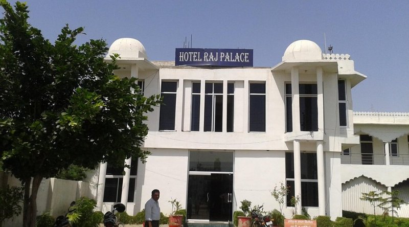 Front view of The Raj Palace Hotel