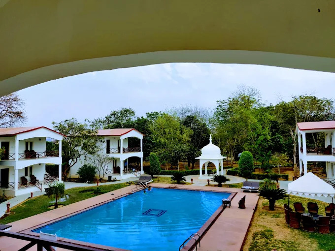 Swimming pool area of Tiger Den Resort
